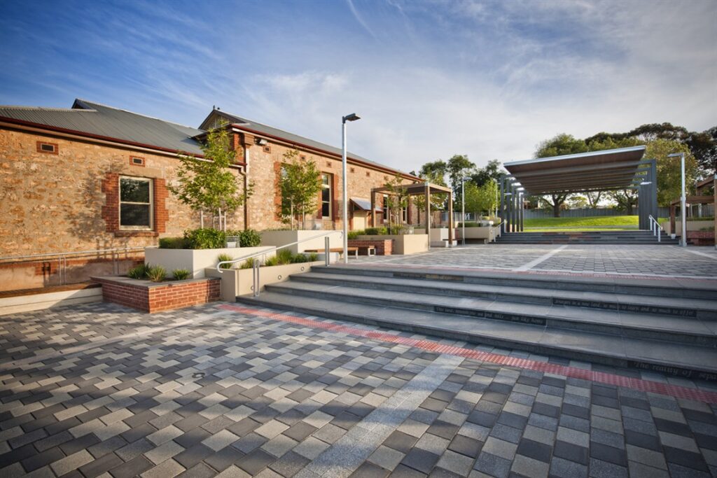 McLaren Vale Institute Hall entrance and courtyard