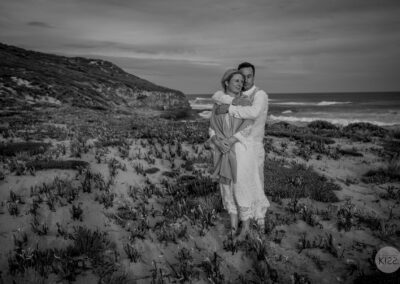 Romantic couple on the beach Kangaroo Island : B&W Photo
