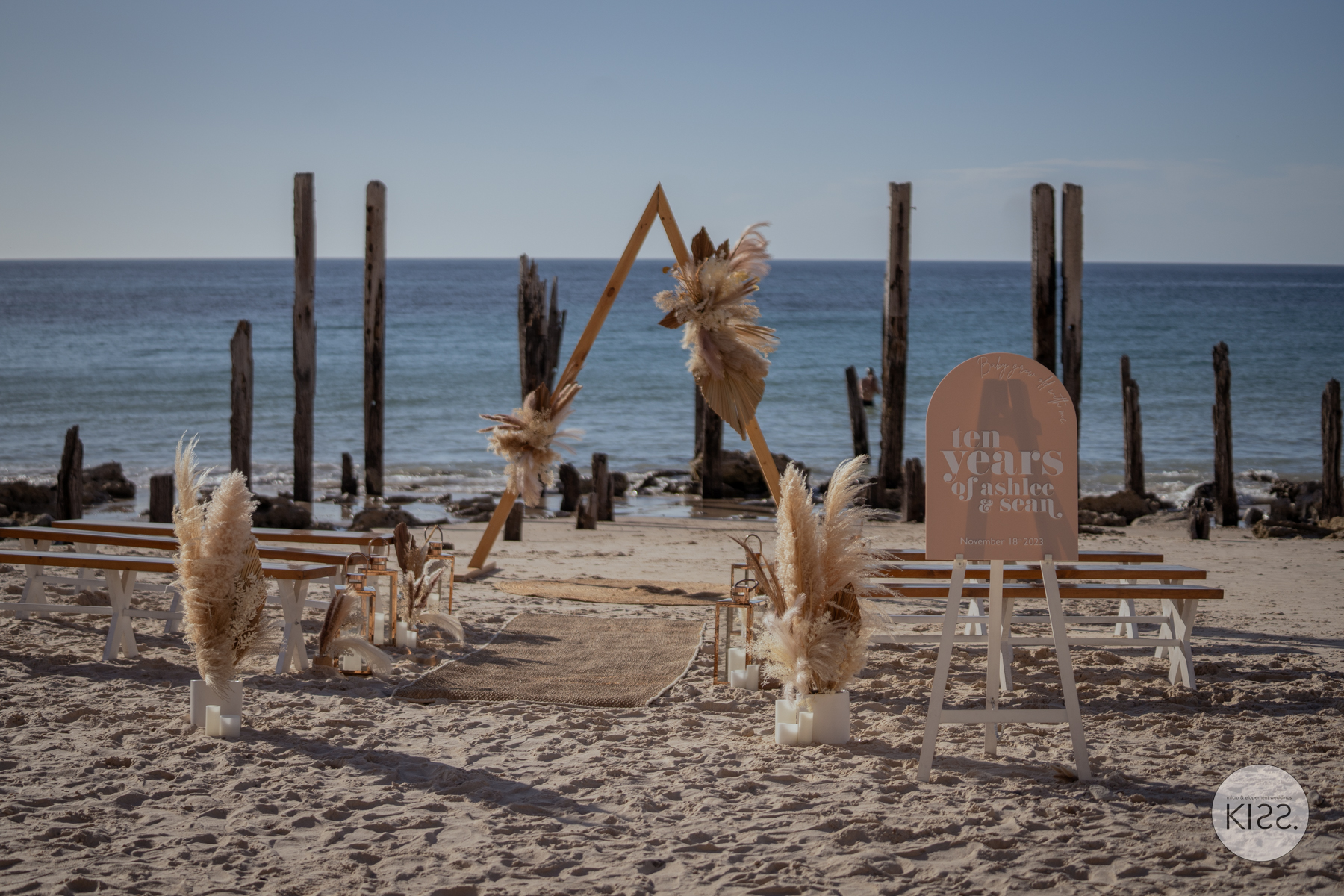 Port Willunga Ceremony beach styling on the beach in South Australia