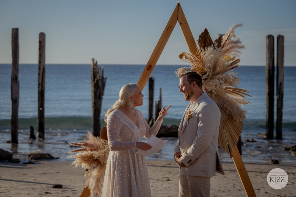 Port Willunga elopement ceremony on the beach in South Australia