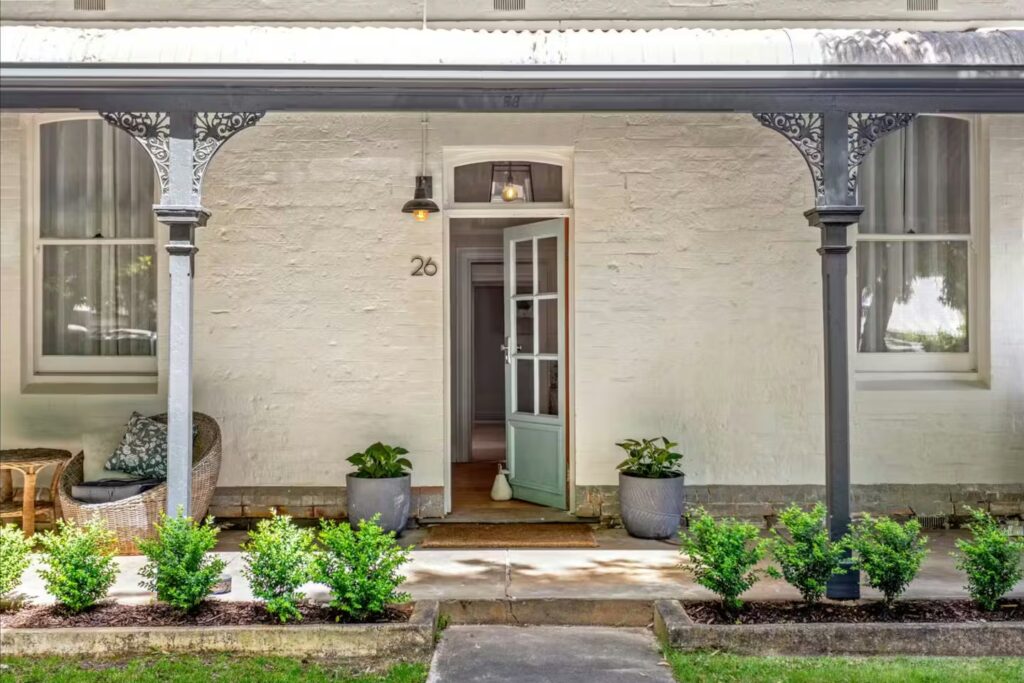 Front verandah and garden at The Cottage Macclesfield