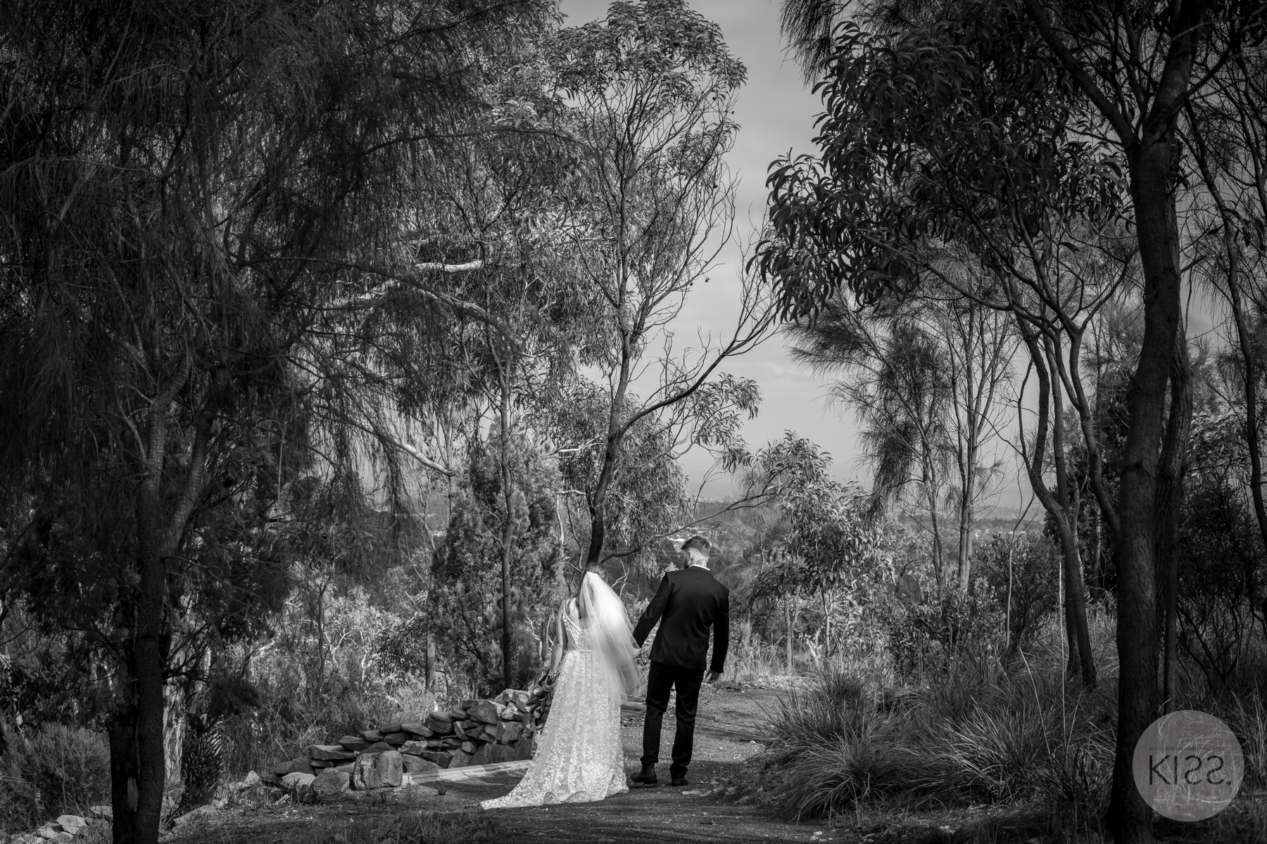 Adelaide legals only wedding couple walking after ceremony