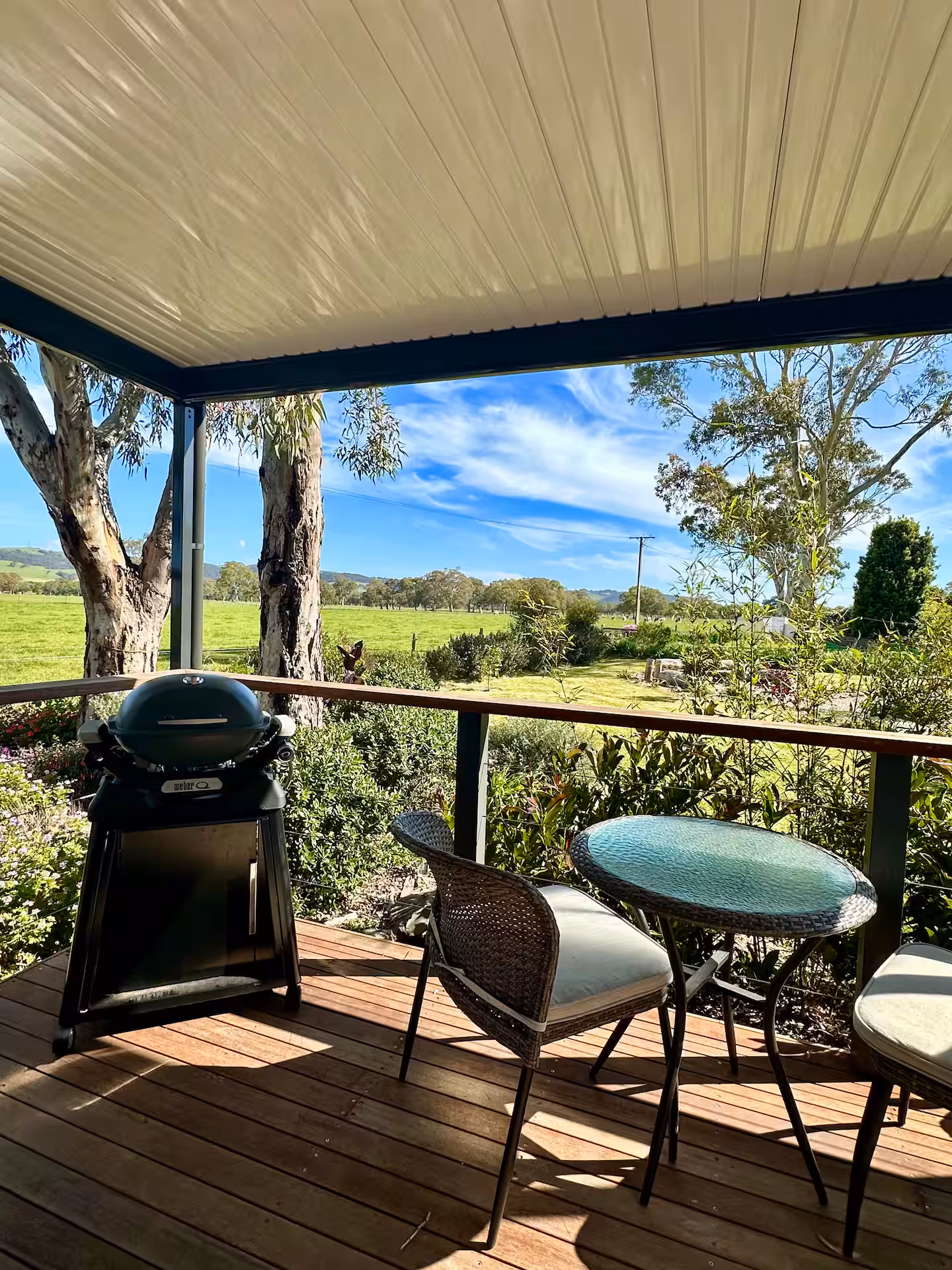Outdoor deck at The Coachman’s Rest tiny house Fleurieu Coast South Australia