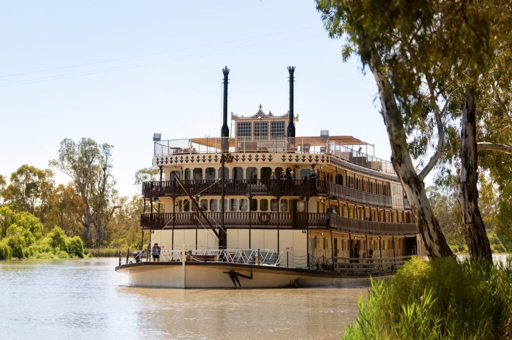 Murray Princess paddlewheeler on the Murray River at Mannum.