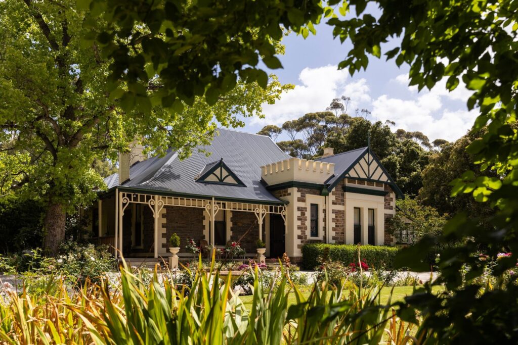 The Lodge at Seppeltsfield surrounded by gardens