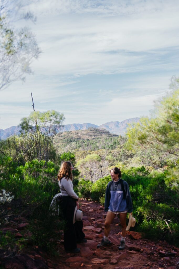 Walkers on the Arkaroo Rock trail in the Flinders Ranges.