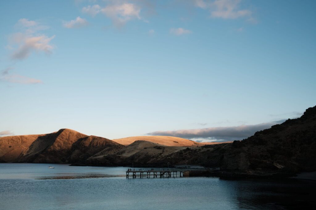 Hills and coastal water at Second Valley